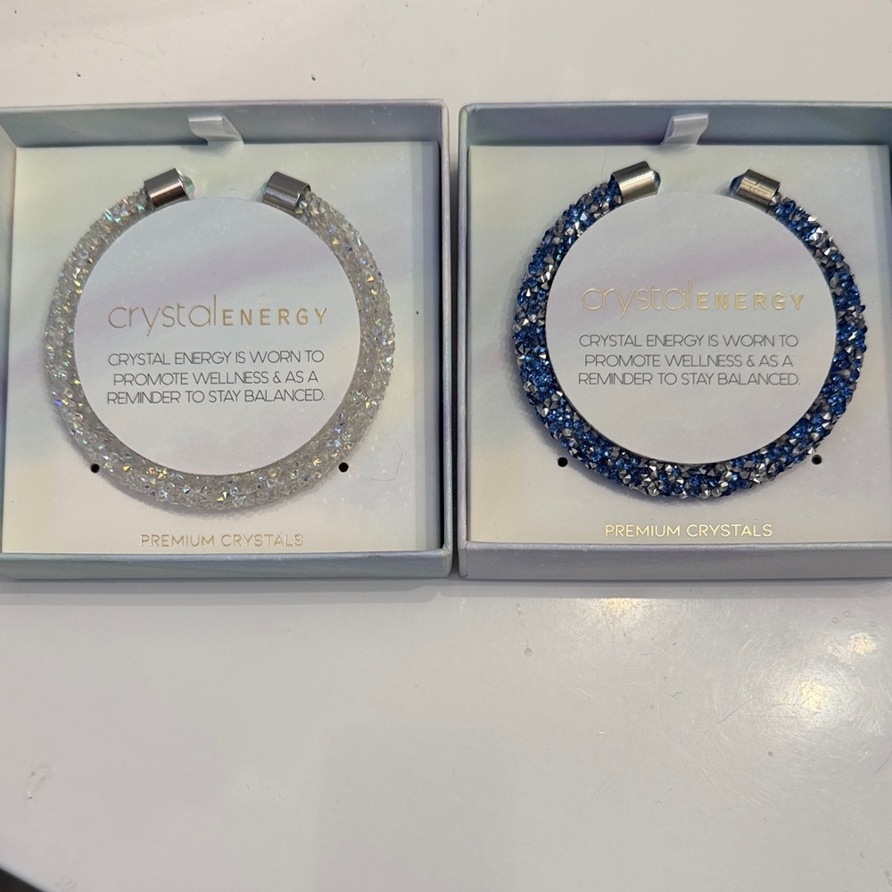 Two. Crystal Energy Women's Bracelet - Blue and Clear